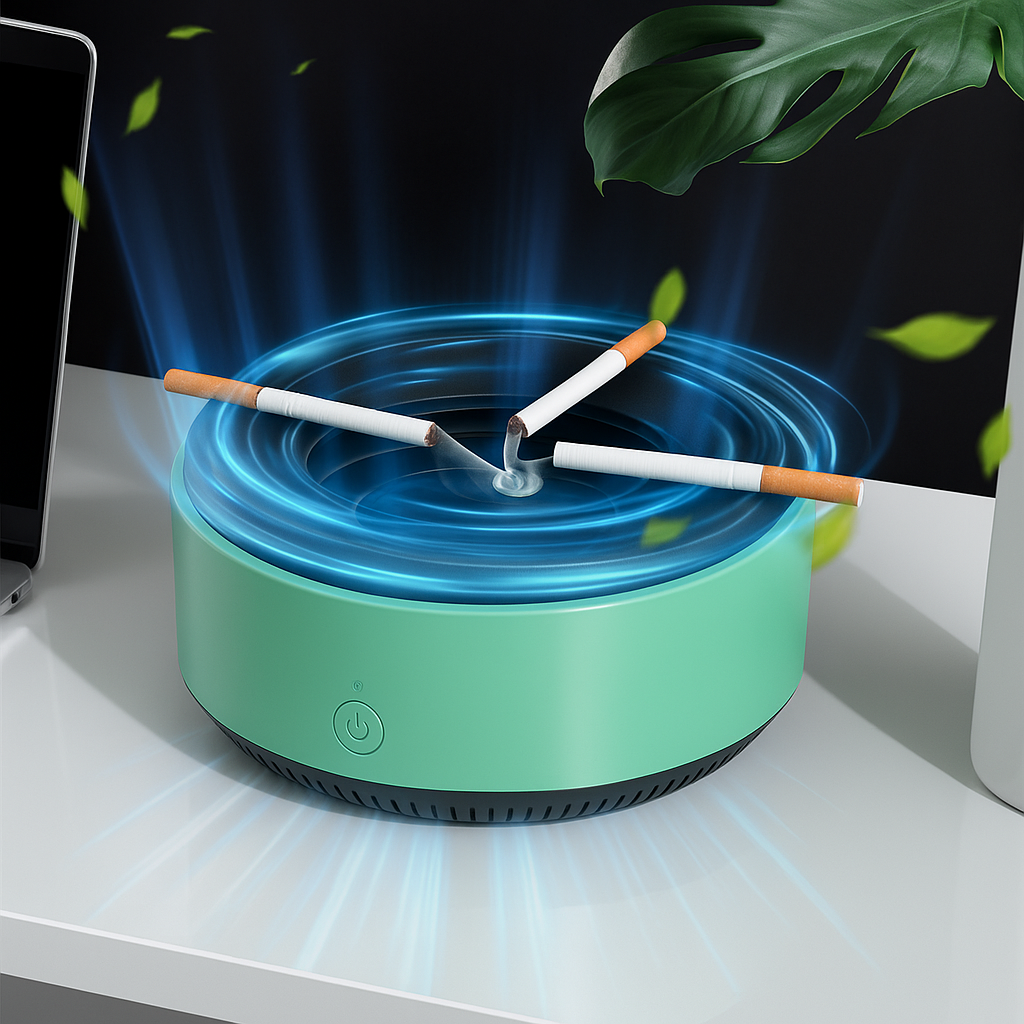 🌬️ ¿Fumas en casa o en el carro? Elimina el mal olor y el humo con este cenicero purificador 2 en 1. ¡Respira aire limpio mientras disfrutas tu cigarro!